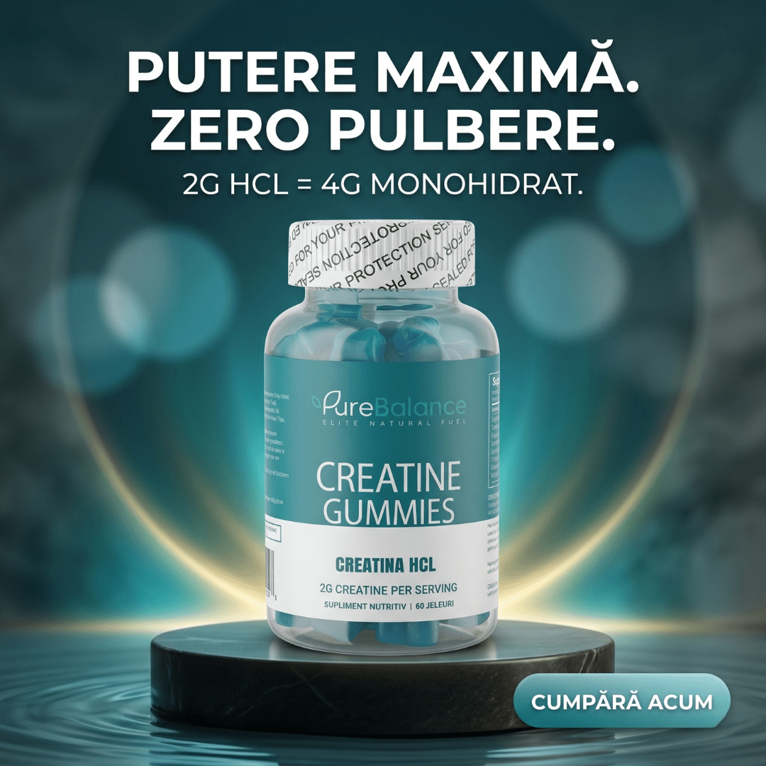 Creatina HCL Jeleuri 2g (Echivalent 4g Monohidrat) – 60 Jeleuri (30 zile )– Forță, Energie & Absorbție Maximă | Pure Balance - Pure Balance