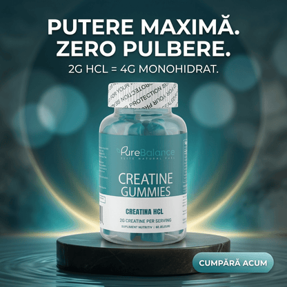 Creatina HCL Jeleuri 2g (Echivalent 4g Monohidrat) – 60 Jeleuri (30 zile )– Forță, Energie & Absorbție Maximă | Pure Balance - Pure Balance