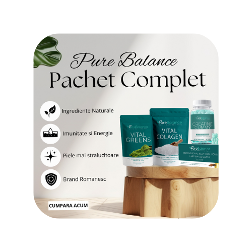 Pachet Complet Purebalance: Vitalitate, Imunitate și Performanță cu Greens, Colagen, Lăptișor de Matcă și Creatină