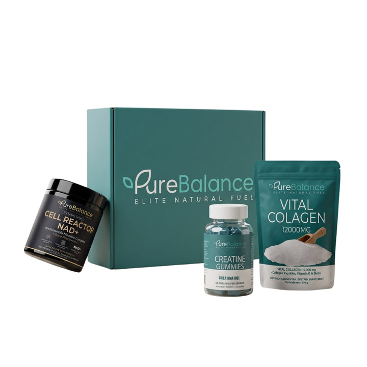 Protocol Suplimente Anti-Aging & Energie: NAD+, Colagen 12000mg și Creatină | PureBalance