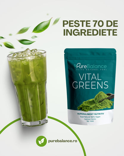 🌿 Vital Greens – Supliment Multivitamine și Minerale, Superaliment Verde (300g) pentru Energie & Imunitate | Pure Balance