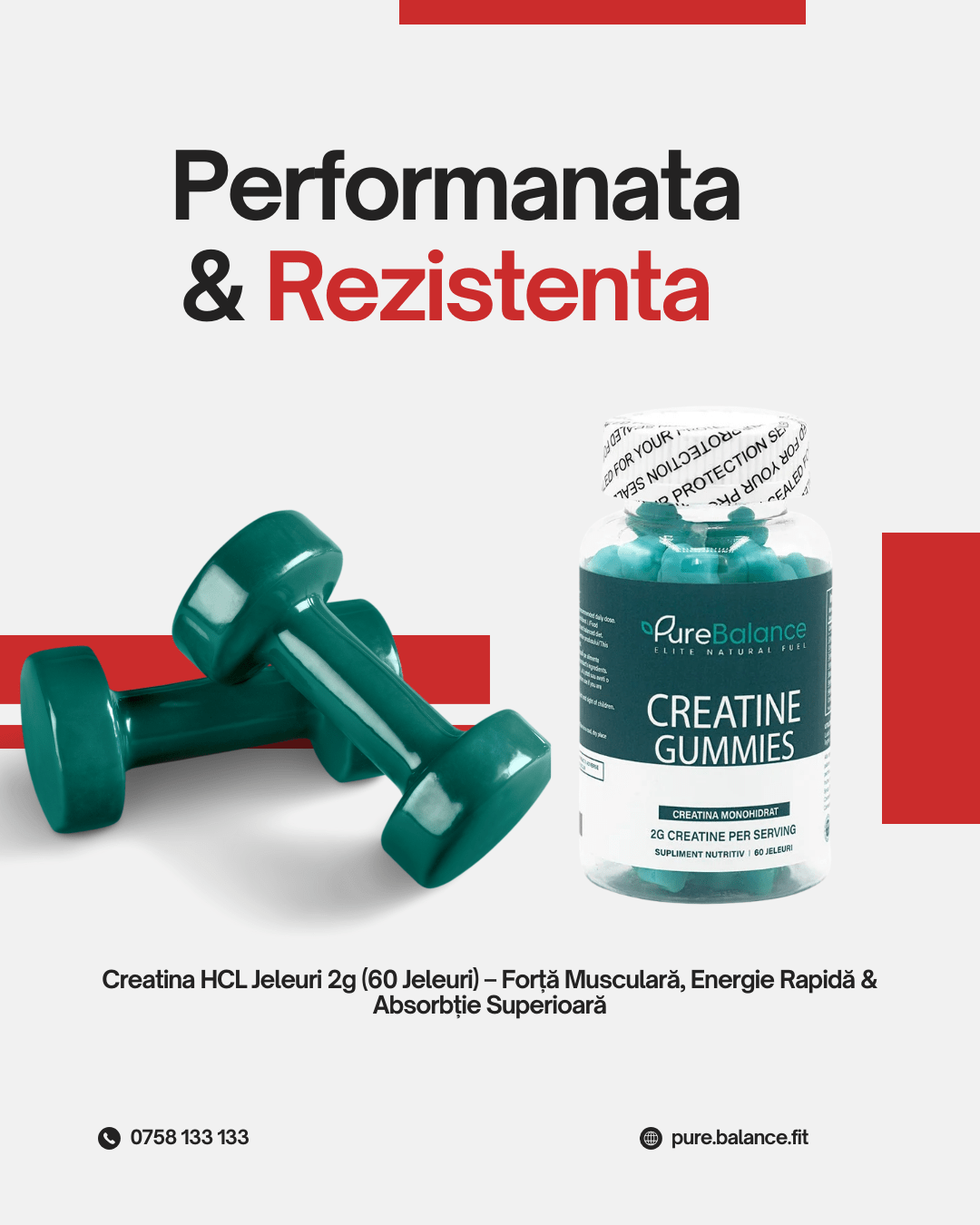 Protocolul VITAL - FORCE | Creatină Jeleuri, Magneziu Synergy 3 (1800mg) și Royal Jelly + Ginseng – Sinergia Adaptogenă pentru Energie, Focus și Reziliență - Pure Balance