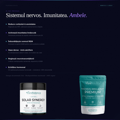 Protocolul NEURO - RESTORE | Echilibru Nervos & Imunitar (Magneziu + D3/K2) - Pure Balance