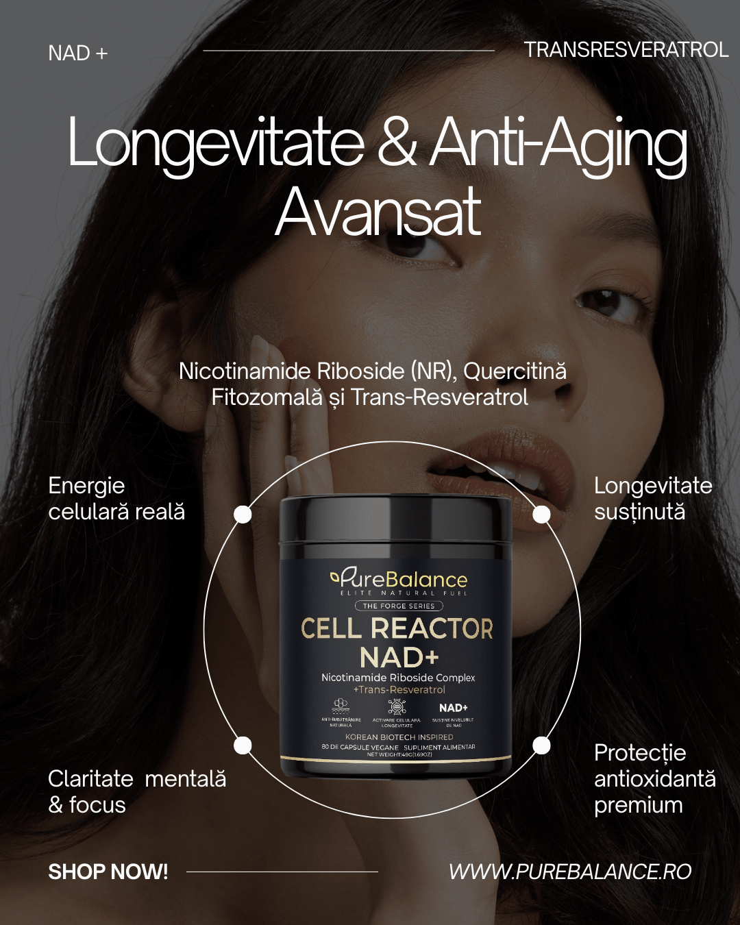 Protocolul CELL REVERSE | Sinergia Supremă NAD+ & Colagen 12000mg Premium - Pure Balance