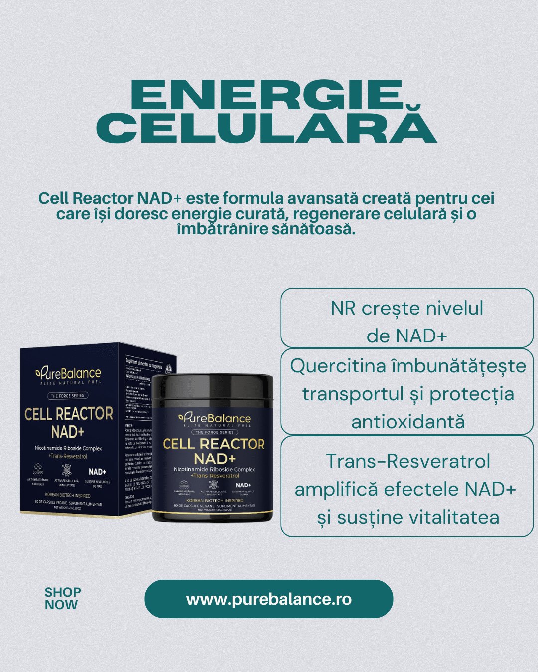 Protocolul CELL REVERSE | Sinergia Supremă NAD+ & Colagen 12000mg Premium - Pure Balance