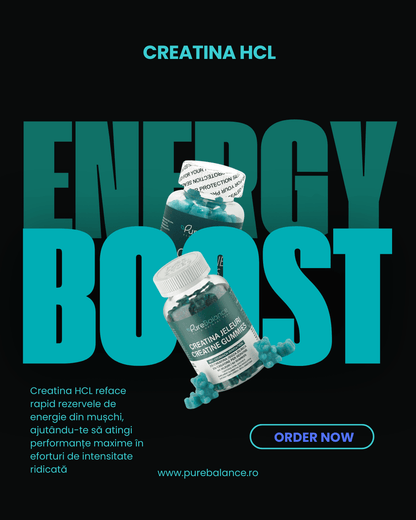 💥 Creatina HCL Jeleuri 2g (Echivalent 4g Monohidrat) – 60 Jeleuri (30 zile )– Forță, Energie & Absorbție Maximă | Pure Balance - Pure Balance
