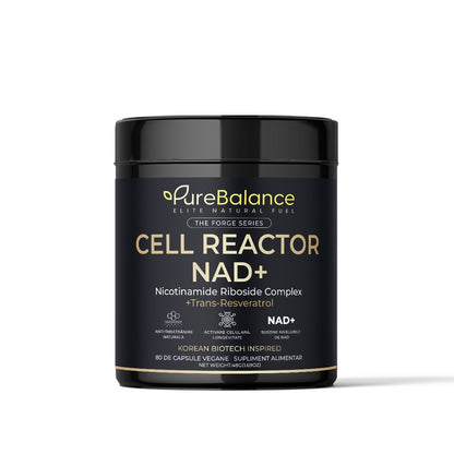 Cell Reactor NAD+ & Trans-Resveratrol | 80 capsule |⚡🧬 | Energie Celulară, Longevitate & Anti-Aging Avansat | FORGE SERIES | Pure Balance