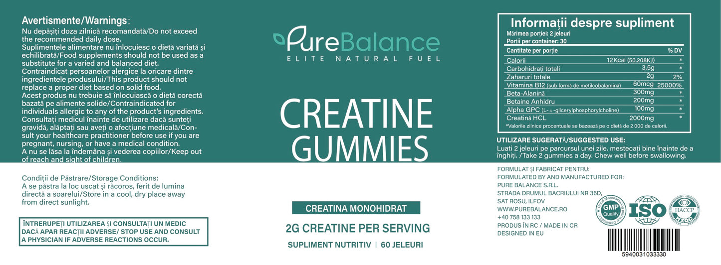 Creatine Gummies (60 Jeleuri)