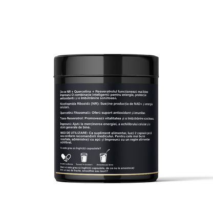 Cell Reactor NAD+ & Trans-Resveratrol | 80 capsule |⚡🧬 | Energie Celulară, Longevitate & Anti-Aging Avansat | FORGE SERIES | Pure Balance