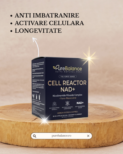 Cell Reactor NAD+ & Trans-Resveratrol | 80 capsule |⚡🧬 | Energie Celulară, Longevitate & Anti-Aging Avansat | FORGE SERIES | Pure Balance