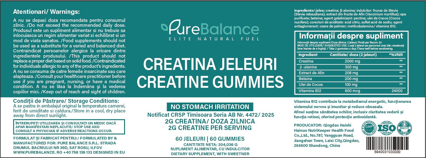 Creatina Jeleuri 2g (60 Jeleuri)