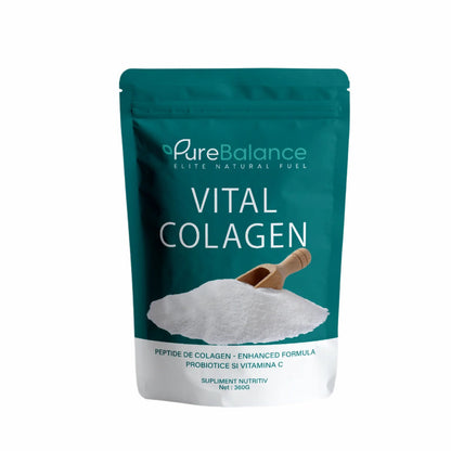 💖 Vital Collagen – Pulbere Colagen 12.000 mg, Multi-Complex cu Biotină & Acid Hialuronic pentru Piele, Păr & Articulații | Pure Balance