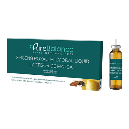 🍯 Lăptișor de Matcă cu Ginseng -10 monodoze – Royal Jelly pentru Imunitate & Energie | Pure Balance
