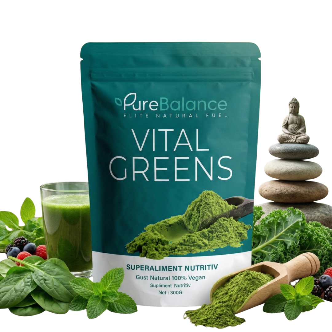 🌿 Vital Greens – Supliment Multivitamine și Minerale, Superaliment Verde (300g) pentru Energie & Imunitate | Pure Balance
