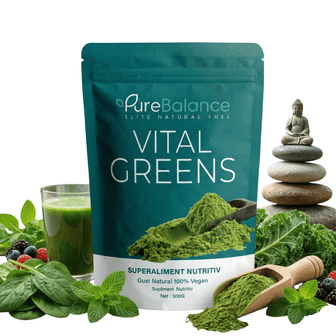 Complex Superalimente Verzi & Multivitamine Pulbere | Vital Greens Pure Balance | Energie & Imunitate | 300g (30 Zile) - Pure Balance