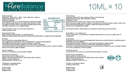 🍯 Lăptișor de Matcă cu Ginseng -10 monodoze – Royal Jelly pentru Imunitate & Energie | Pure Balance