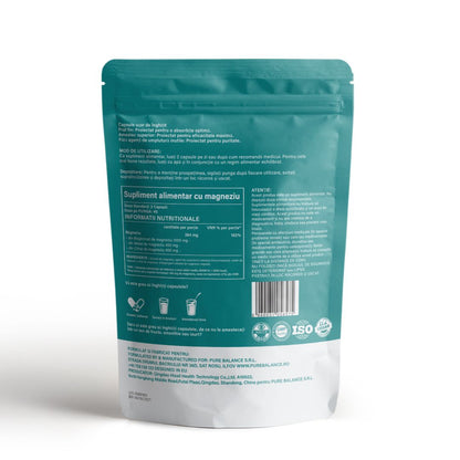 💤 Magneziu Bisglicinat Premium VITAL Synergy 3 (Bisglicinat + Malat + Citrat) – 90 Capsule Vegane pentru Somn, Relaxare & Anti-Crampe | Pure Balance