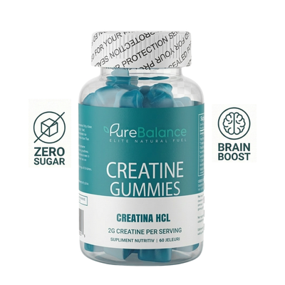 💥 Creatina HCL Jeleuri 2g (Echivalent 4g Monohidrat) – 60 Jeleuri (30 zile )– Forță, Energie & Absorbție Maximă | Pure Balance
