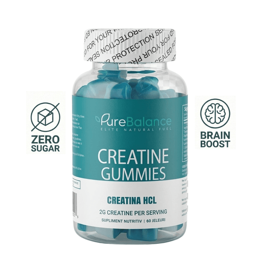💥 Creatina HCL Jeleuri 2g (Echivalent 4g Monohidrat) – 60 Jeleuri (30 zile )– Forță, Energie & Absorbție Maximă | Pure Balance - Pure Balance
