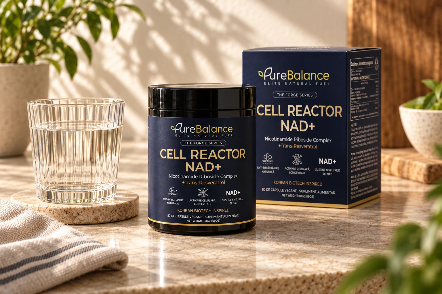Flacon Pure Balance Cell Reactor NAD+ și trans-resveratrol